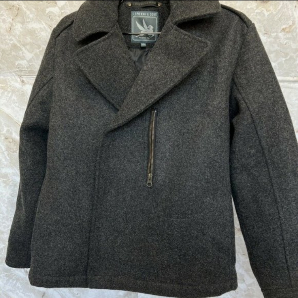 Wool Peacoat Charcoal, New without Tags, Mens Size Small
